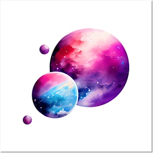 Purple planets Posters and Art